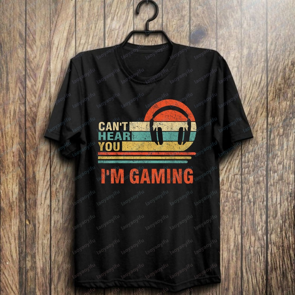 Retro Gaming Headset - Divertente Maglietta per Gamer con Scritta