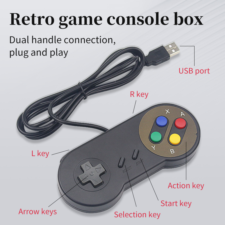 Retro Gaming Raspberry Pi 5 - Gamepad USB Plug and Play per